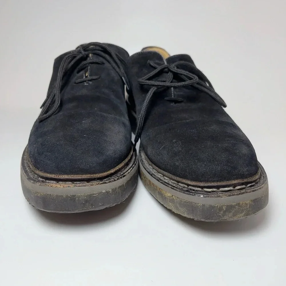 Heschung Suede Black Low Top Oxford Lace Up Shoes